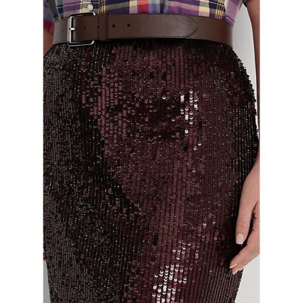 NEW Lauren Ralph Lauren Women's 22W Sequined Tulle Pencil Skirt NWT $295 - Picture 5 of 5